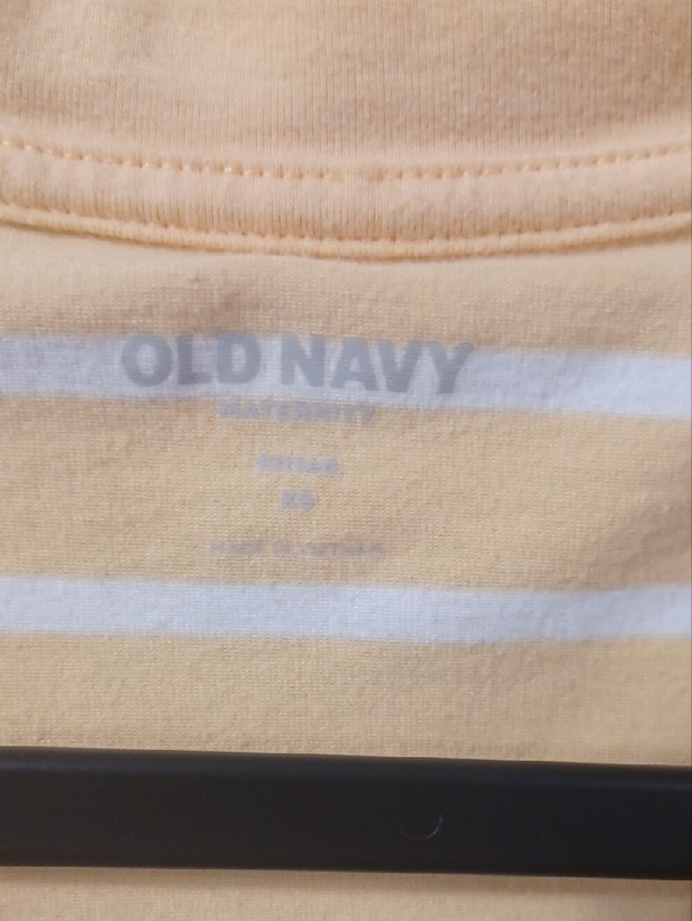 Old Navy Yellow and White Striped V-Neck Tee - Picture 2 of 7
